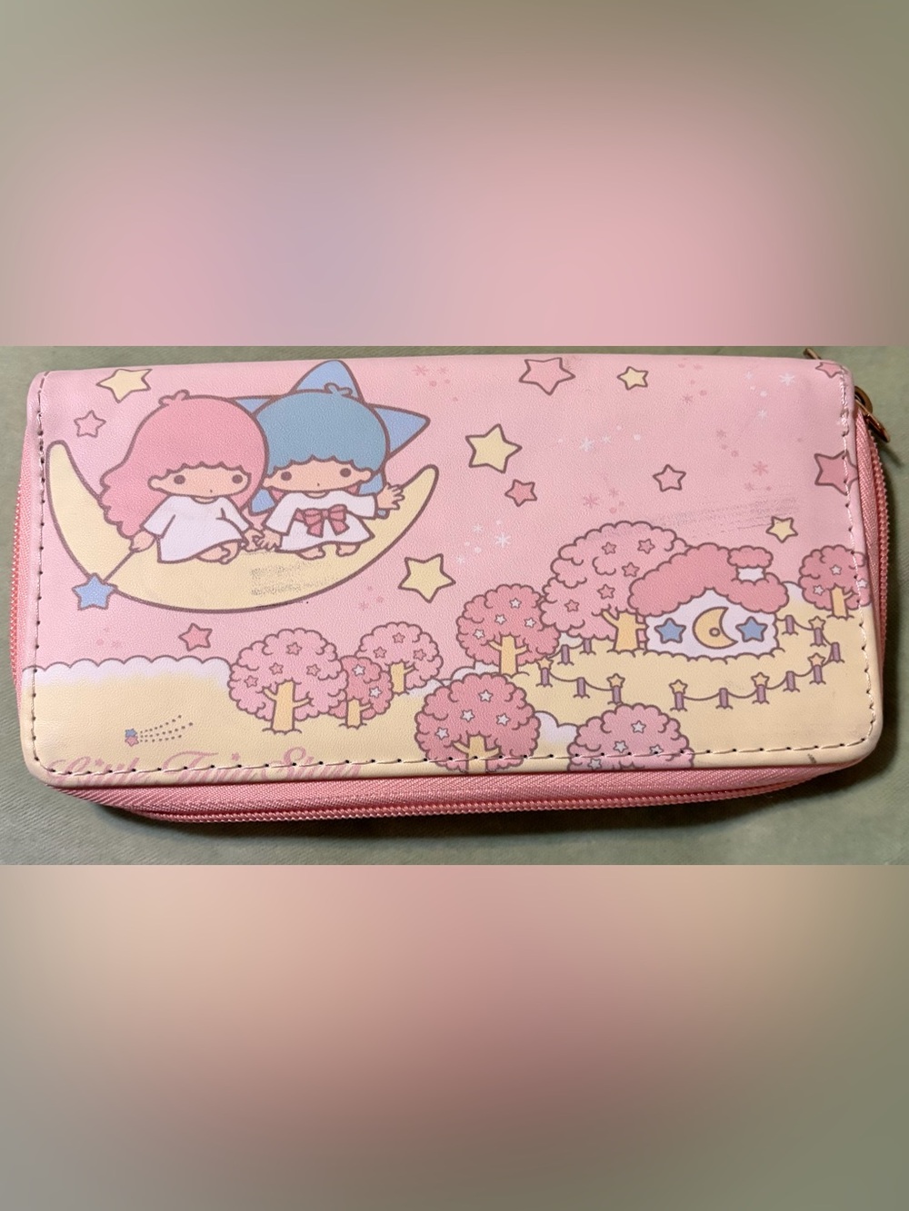 Sanrio Little Twin Stars Pink Zip-around Wallet - Picture 3 of 4
